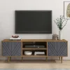 New Wohnen Design Lowboard für TV in Grau & Natur - Ascolano