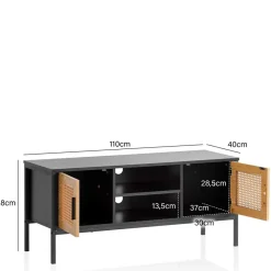 Best Wohnen Design Lowboard in Schwarz und Natur - Around