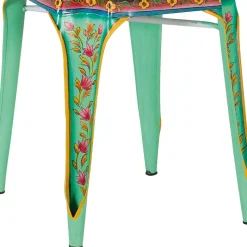 Online Wohnen Design Metallstühle Bunt - floral gemustert - Numento (2er Set)