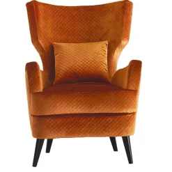 Online Wohnen Design Ohrensessel in Orange Samt - Magross