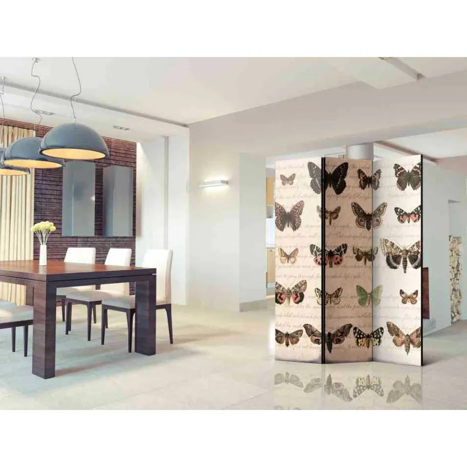 Discount Wohnen Design Paravent Schmetterlinge & Motten - Sina