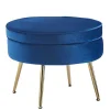 Hot Wohnen Design Polsterhocker in Blau Samtbezug - Dotagon