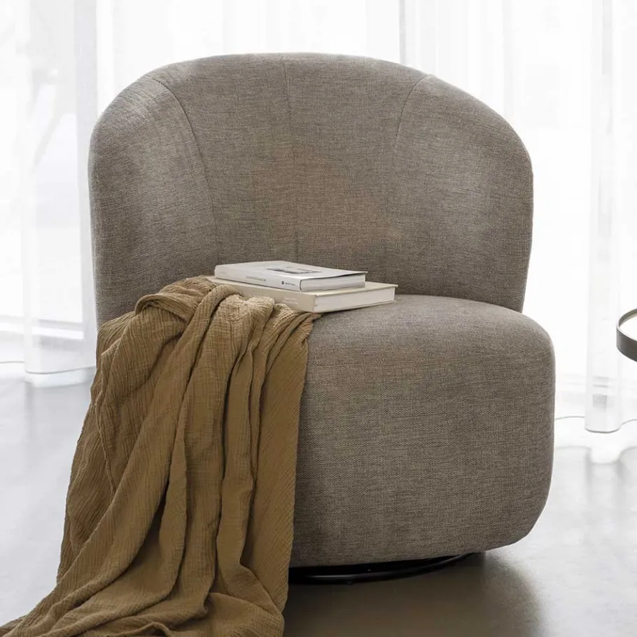 Online Wohnen Design Polstersessel in Beige Stoff - Heavy