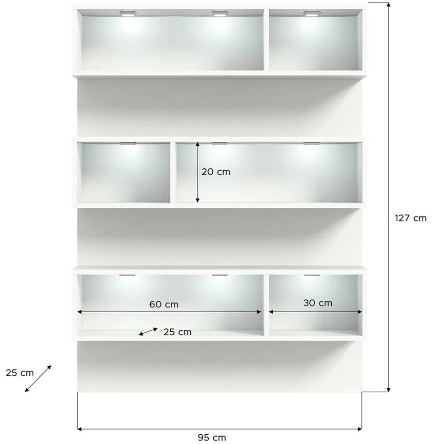 Best Wohnen Design Regal für Schuhe mit LED - Dany