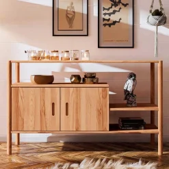 Outlet Wohnen Design Regal mit zwei Fächern & Türen - Indrya