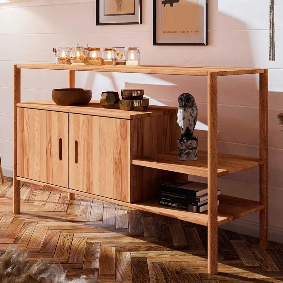 Outlet Wohnen Design Regal mit zwei Fächern & Türen - Indrya