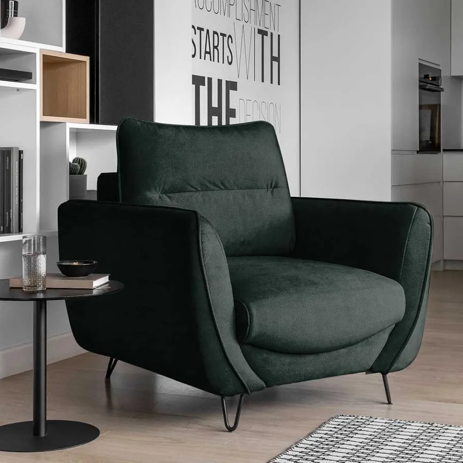 Sale Wohnen Design Samtsessel in Dunkelgrün - Major