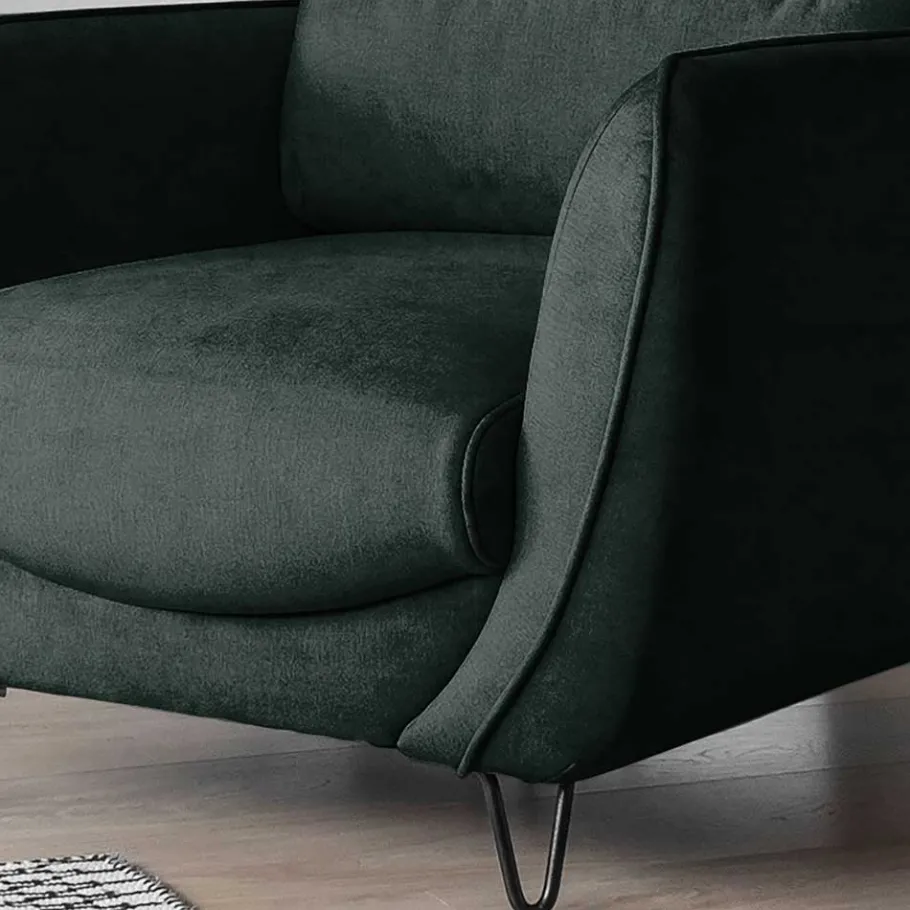 Sale Wohnen Design Samtsessel in Dunkelgrün - Major