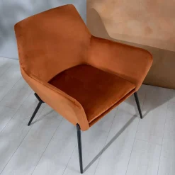 New Wohnen Design Samtsessel in Orange - Ofrael