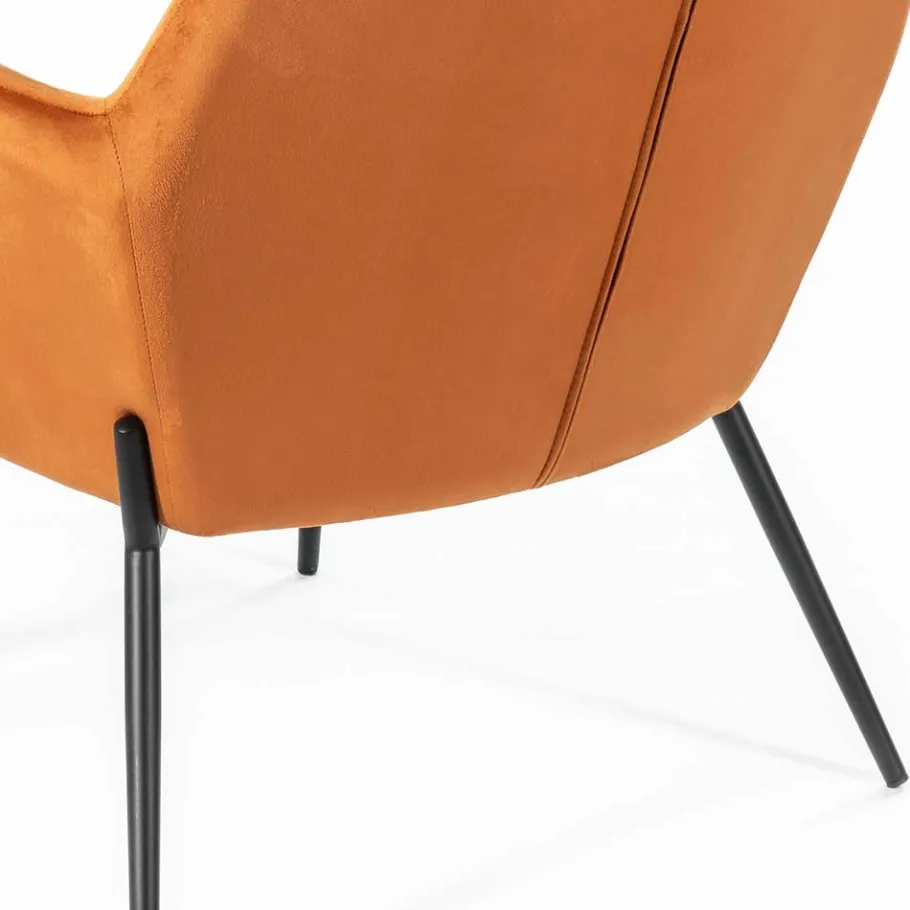 New Wohnen Design Samtsessel in Orange - Ofrael