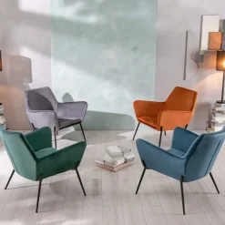 New Wohnen Design Samtsessel in Orange - Ofrael