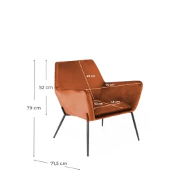 New Wohnen Design Samtsessel in Orange - Ofrael