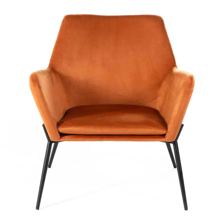 New Wohnen Design Samtsessel in Orange - Ofrael