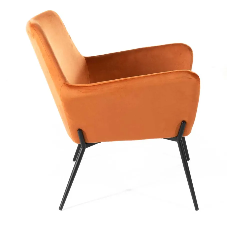 New Wohnen Design Samtsessel in Orange - Ofrael