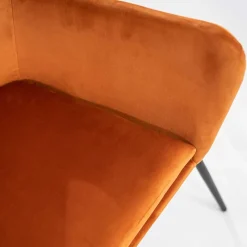 New Wohnen Design Samtsessel in Orange - Ofrael