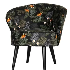 Online Wohnen Design Samtsessel mit Strelitzie Dschungel Print - Ella