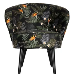Online Wohnen Design Samtsessel mit Strelitzie Dschungel Print - Ella