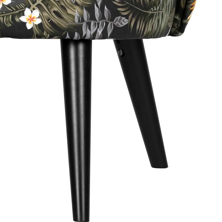 Online Wohnen Design Samtsessel mit Strelitzie Dschungel Print - Ella