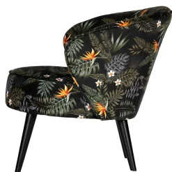 Online Wohnen Design Samtsessel mit Strelitzie Dschungel Print - Ella