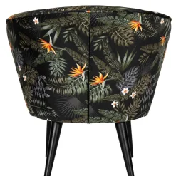 Online Wohnen Design Samtsessel mit Strelitzie Dschungel Print - Ella