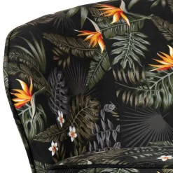 Online Wohnen Design Samtsessel mit Strelitzie Dschungel Print - Ella