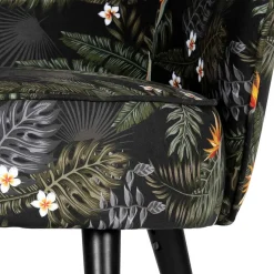 Online Wohnen Design Samtsessel mit Strelitzie Dschungel Print - Ella