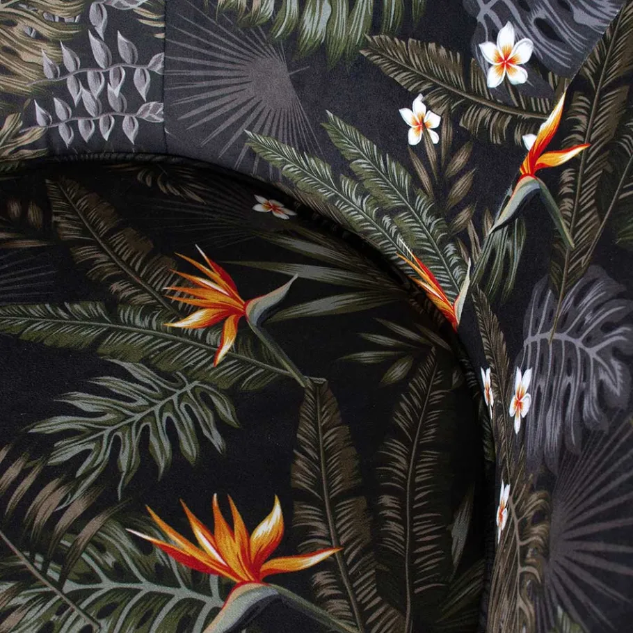 Online Wohnen Design Samtsessel mit Strelitzie Dschungel Print - Ella