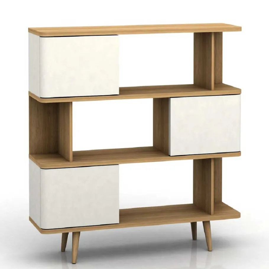 New Wohnen Design Scandi Standregal mit 3 Türen - Jendren I