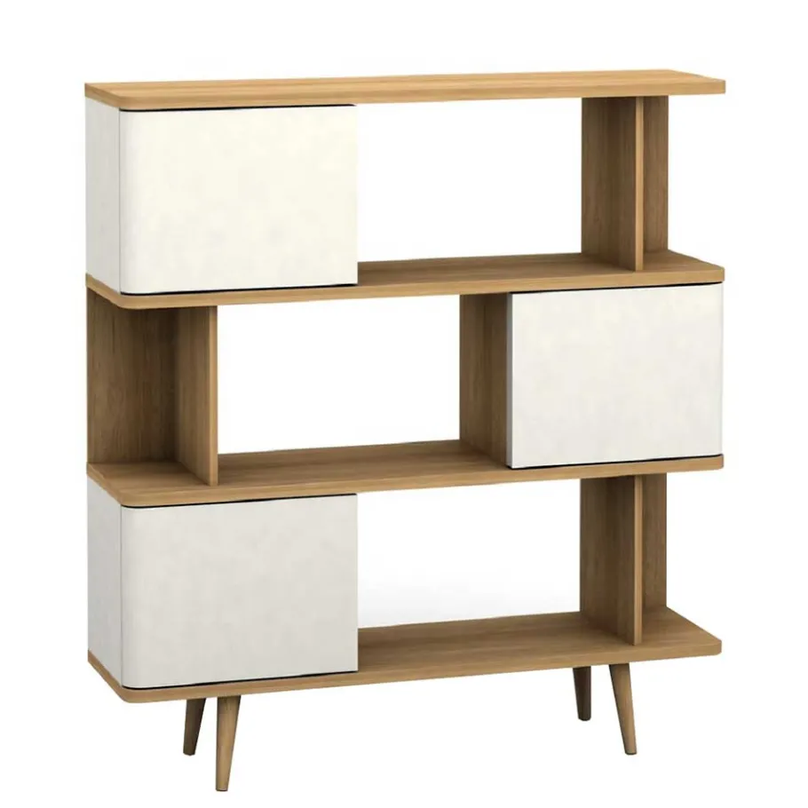 New Wohnen Design Scandi Standregal mit 3 Türen - Jendren I