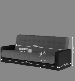 Online Wohnen Design Schlafcouch mit Bonell Federkern - Forjan