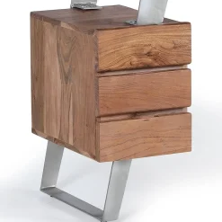 Hot Wohnen Design Schreibtisch aus Akazienholz mit Baumkante - Banjee