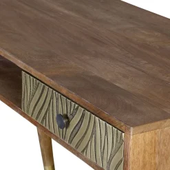 Outlet Wohnen Design Schreibtisch aus Mangoholz und Metall - Filurina