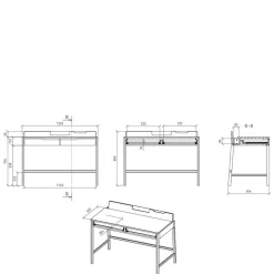 Outlet Wohnen Design Schreibtisch aus Massivholz Wildeiche - Laida
