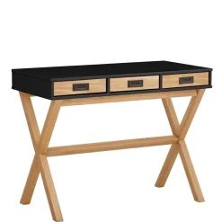 Outlet Wohnen Design Schreibtisch in Schwarz und Kiefer Natur - Adios