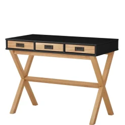 Outlet Wohnen Design Schreibtisch in Schwarz und Kiefer Natur - Adios