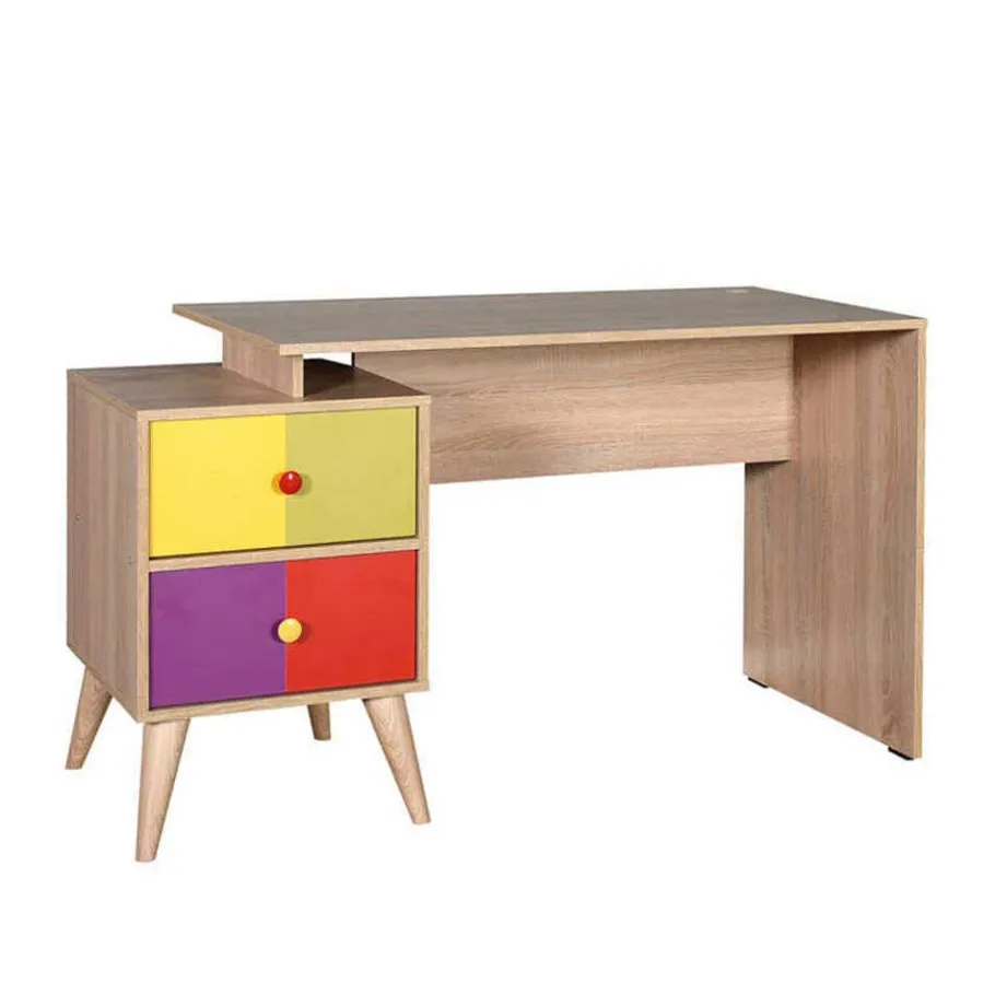 Sale Wohnen Design Schreibtisch in Sonoma-Eiche & Bunt - Reddnas