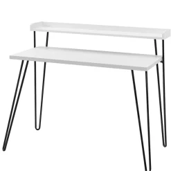 Clearance Wohnen Design Schreibtisch mit Aufsatz in Weiß - Prasido