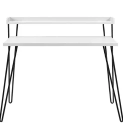 Clearance Wohnen Design Schreibtisch mit Aufsatz in Weiß - Prasido