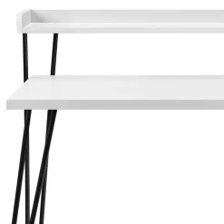 Clearance Wohnen Design Schreibtisch mit Aufsatz in Weiß - Prasido