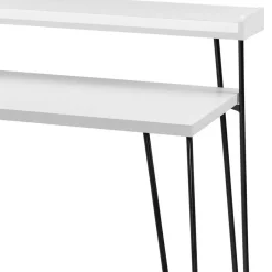 Clearance Wohnen Design Schreibtisch mit Aufsatz in Weiß - Prasido