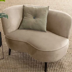 Hot Wohnen Design Sessel in Khaki Samtbezug - Griffina