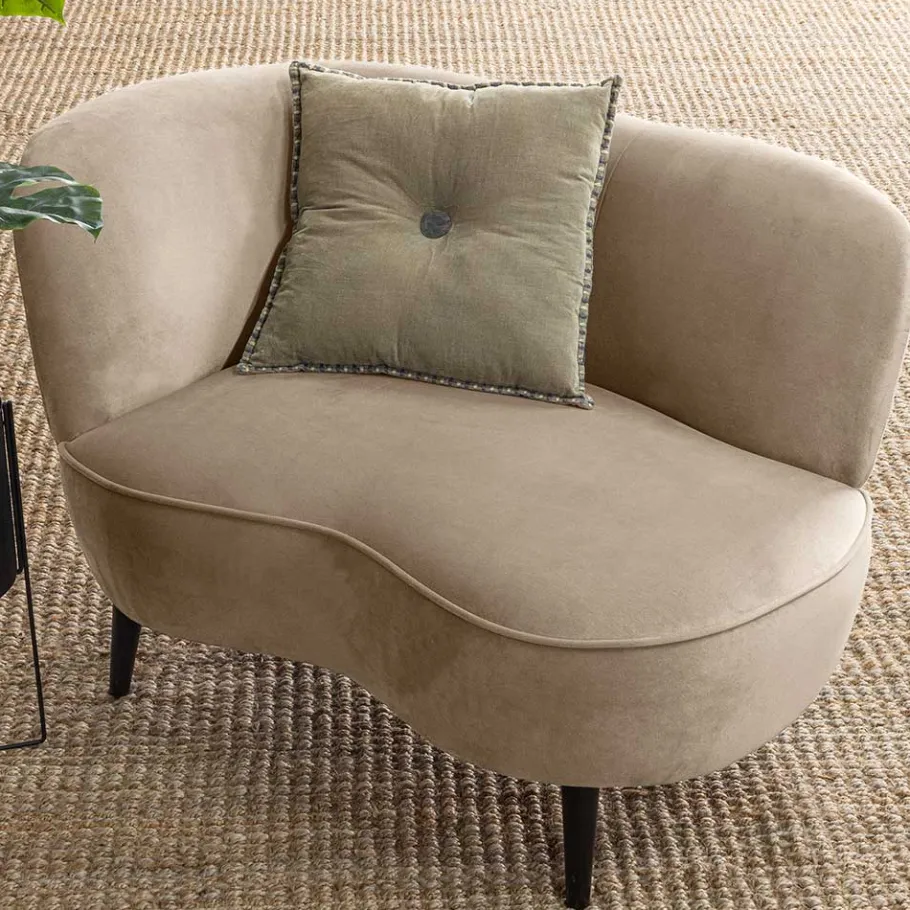Hot Wohnen Design Sessel in Khaki Samtbezug - Griffina