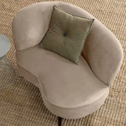Hot Wohnen Design Sessel in Khaki Samtbezug - Griffina