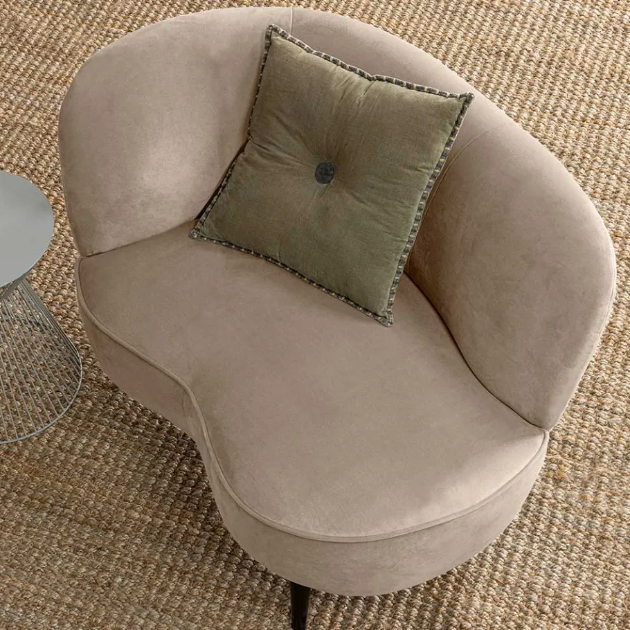 Hot Wohnen Design Sessel in Khaki Samtbezug - Griffina