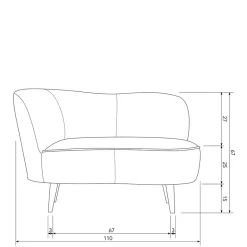 Hot Wohnen Design Sessel in Khaki Samtbezug - Griffina