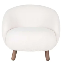 Discount Wohnen Design Sessel in Offwhite Lammfell Stoff - Tirol