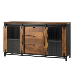 Sale Wohnen Design Sideboard aus Mangoholz und Metall - Aglia