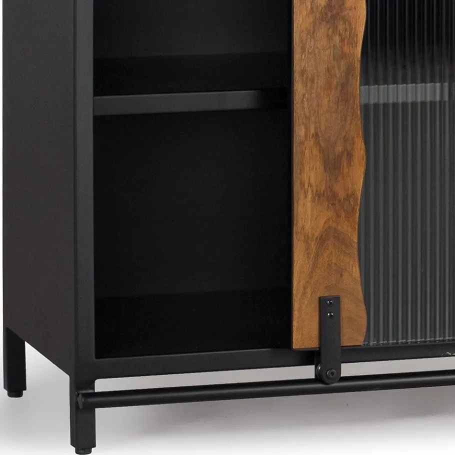 Sale Wohnen Design Sideboard aus Mangoholz und Metall - Aglia