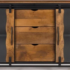 Sale Wohnen Design Sideboard aus Mangoholz und Metall - Aglia