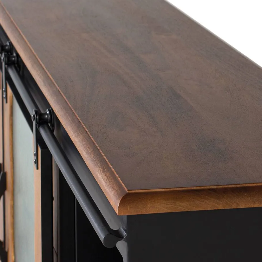 Sale Wohnen Design Sideboard aus Mangoholz und Metall - Aglia